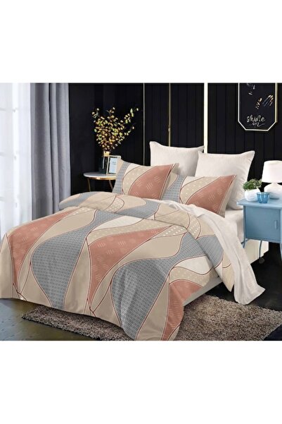 OEM Set lenjerie de pat dublu, Finet, 6 piese, 2 persoane, imprimeu abstract,...