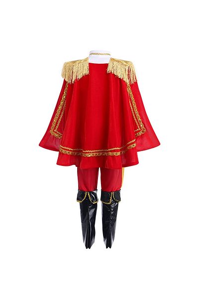 OEM Children's Costume Print, Set with Crown and Scepter, Fine Fabrics, 4-5 years, 120 cm, White/Red