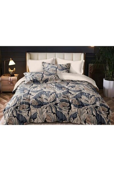 OEM Lenjerie de pat dublă, Finet, 6 piese, 2 persoane, imprimeu elegant, 230x...