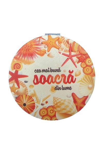 OEM Metal Pocket Mirror, Best Mother-in-law in the World, 7x7cm, Multicolor, M1