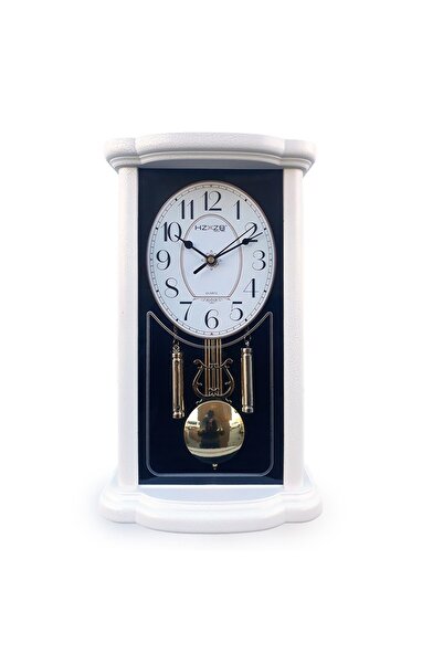 OEM White Plastic Table Clock with Pendulum, 40cm