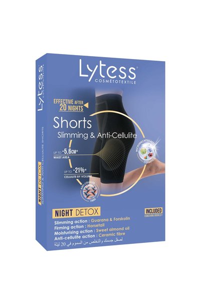 Lytess Night Detox Slimming & Anti-cellulite Shorts,Black L/XL