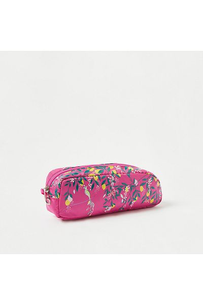 Juniors Lemon Print Pencil Case with Zip Closure