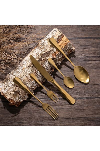 LA MESA 20PCS CUTLERY SET SHINY AND MATT GOLD