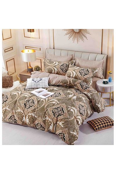 JOJO HOME Bed Linen, Jojo Home, Abstract Print, M2, 6 Pieces, 2 People, 245x250cm, Superior Finet, Beige