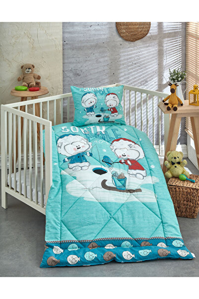 Komfort Home Printed 100% Cotton Silicone Fiber Baby Quilt+Pillow