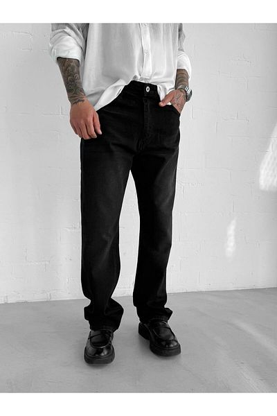 ablukaonline Ανδρικό παντελόνι Jean Baggy Fit Μαύρο