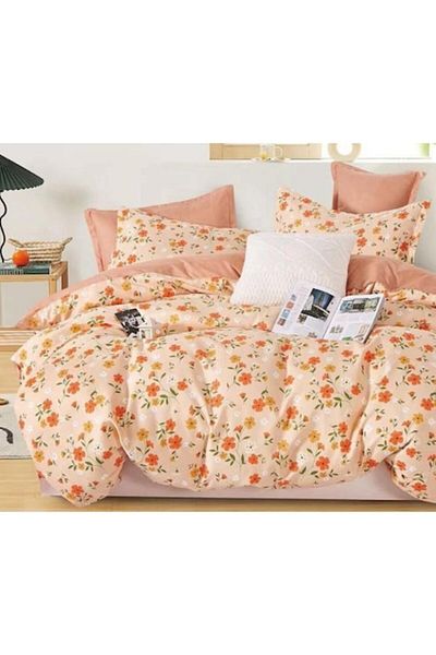OEM Double Bed Sheet, Flower Print, Reversible Sheet, 6 Pieces, 230x245cm, Finet, Multicolor