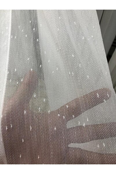 Taç Rüyaper Tac Armure Bud Pattern 1/3 Tight Pile Luxury Tulle Curtain