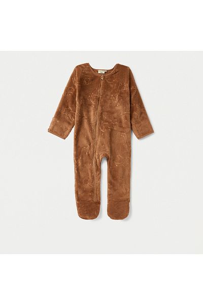 Juniors Textured Closed Feet Coverall with Long Sleeves and Zip Closure
