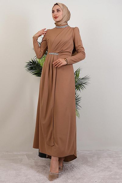 GİYZAMİLA Liya Hijab Φόρεμα Sütlükahve