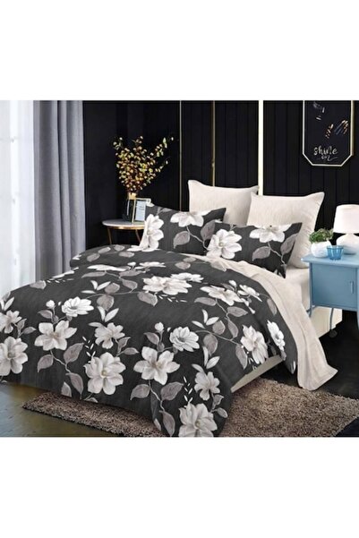 OEM Lenjerie de pat, Finet, 6 piese, 2 persoane, Imprimeu Floral, 230x250cm, ...