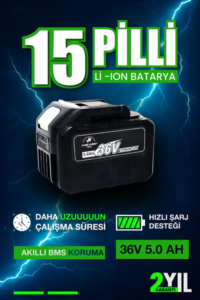 CHELİKBEİ ADN0975 15 Pilli 36Volt 5Amper El Aletleri Batarya Mükemmel Performans