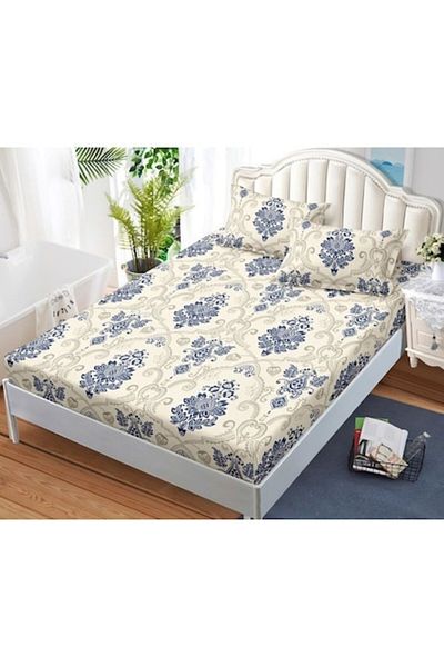 Pucioasa Bedding set with abstract print, 3 pieces, 2 persons, 180x200cm, Finet Satin, Beige Multicolor