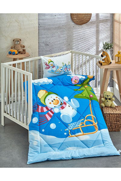 Komfort Home Printed 100% Cotton Silicone Fiber Baby Quilt+Pillow