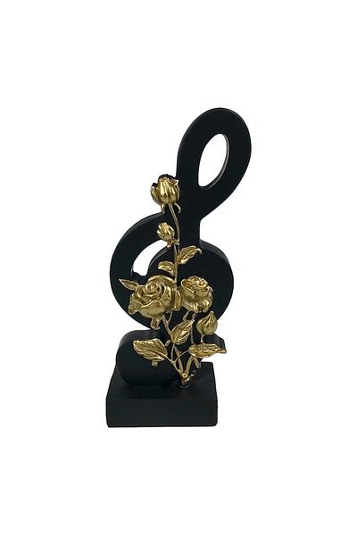 OEM Ornament din rasina in forma de cheia Sol cu flori, 11X28 cm M1