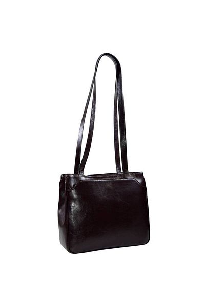 Magazinul de genti Women's genuine leather purse, model 182, Dark brown
