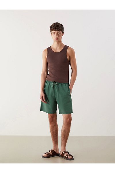 LC Waikiki Lcwaikiki classic green knee length basic men's swim shorts
