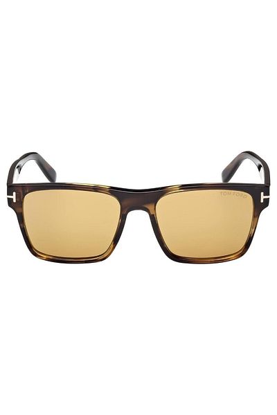 Tom Ford Sunglasses Tf1205 Calder 56E 55-17, Rectangle ,Brown Acetate Frame