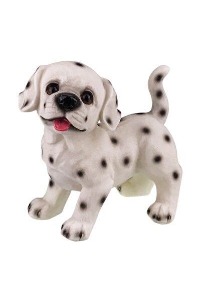 OEM Pușculiță din rășină în formă de câine dalmațian, 25x24 cm, alb-negru