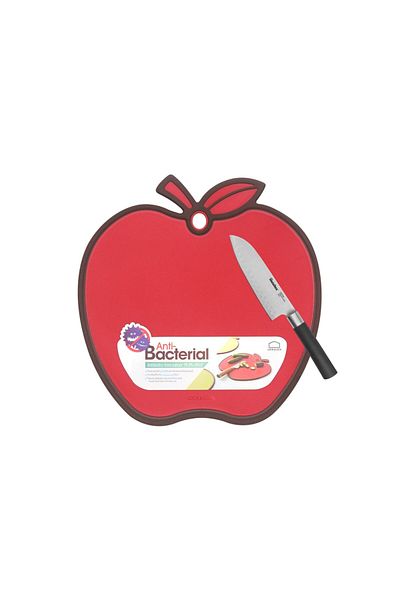 locknlock Anti-Bacterial Cutting Board Apple Red + Free 29cm Metaltex Chef’s Knife