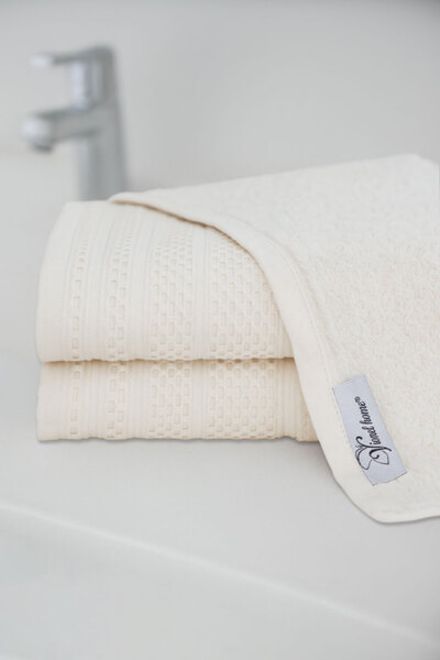 Vionel Home Softure 3-пакет рушників для рук та обличчя | Щоденне використання | 50x90 см | Екрю | М'які, міцні