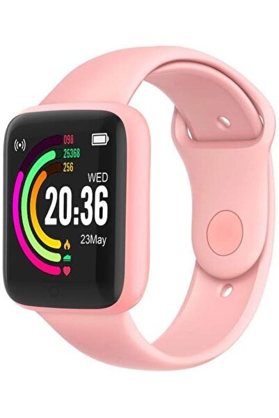 Yelajoy ساعة ذكية Y68 مزودة بمراقبة معدل ضربات القلب وضغط الدم والأكسجين وشاشة ملونة ومتتبع اللياقة البدنية