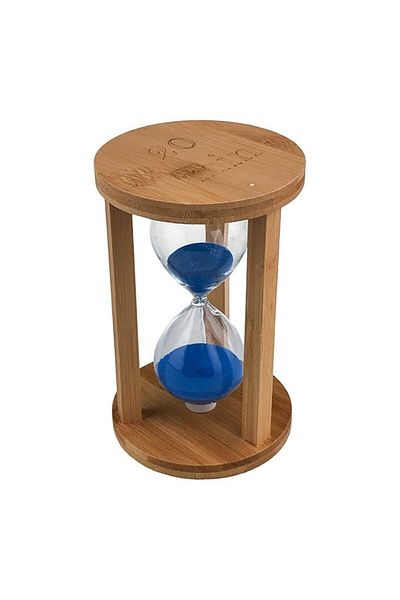 OEM Clepsidra din lemn cu scris 20 de minute, 10x16 cm, maro-albastru