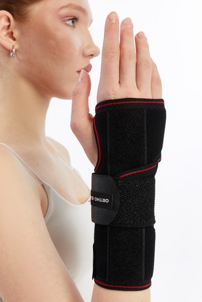 orthohealthmedical جبيرة معصم EL مع دعم للكف، مناسبة للاستخدام على اليد اليمنى واليسرى (أسود)