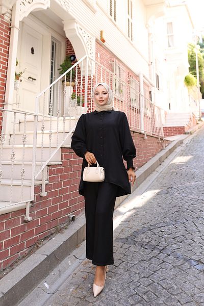 modessia Women's Black Sofia Linen Trousers Double