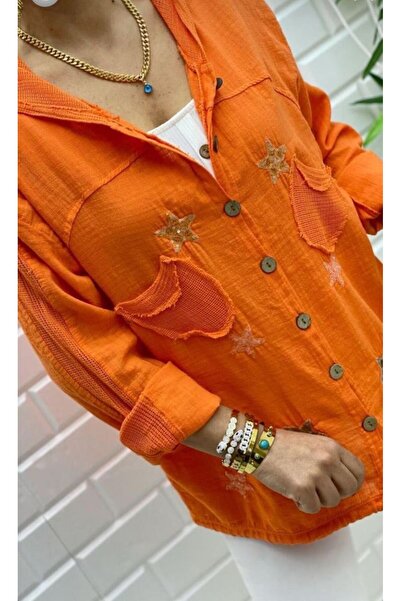 MENSAR OTANTİK Kadın Yıldız Desenli Gömlek