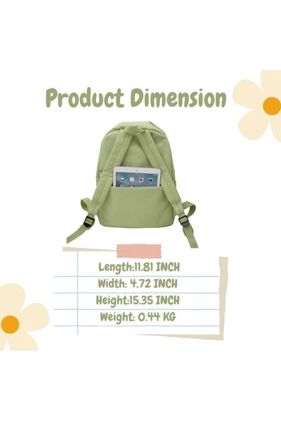Lumely 4PCS Daisy School Bag Set,Cute Anime Flower Pendant Canvas Bag,for Teens Girls,Light Grey