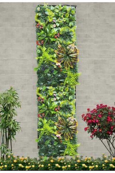 genric FFD Artificial Grass Wall Panel 100 x 50 cm - UV Resistant Faux Greenery Hedge Panels for Indoor
