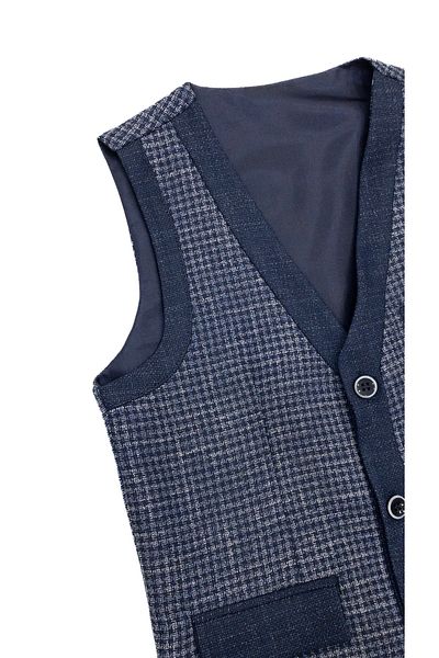 Doctor junior Boy's Parliament Three Button Vest Metal Waist Adjustment Double Leg Pants Suit