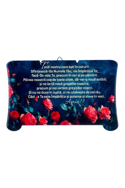 OEM Ceramic plaque in the shape of a papyrus with the prayer 'Our Father' 15x10 cm M6