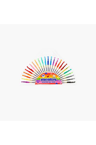Mentos مجموعة أقلام جل معطرة مكونة من 25 قطعة