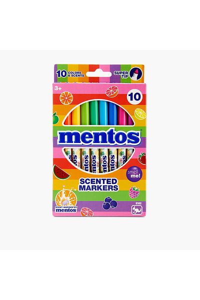 Mentos أقلام تحديد SuperTip المعطرة - مجموعة من 10 أقلام