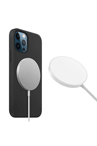 OEM Încărcător wireless tip MagSafe, încărcare rapidă 15W, compatibil cu iPhone 13, seria 12, Samsung S21, alb