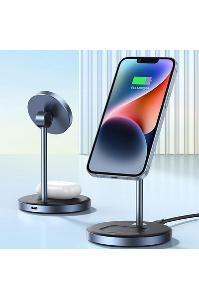 Ugreen 2w1 Stacja ładująca 20W i podstawka magnetyczna MagSafe Qi USB-C czarna