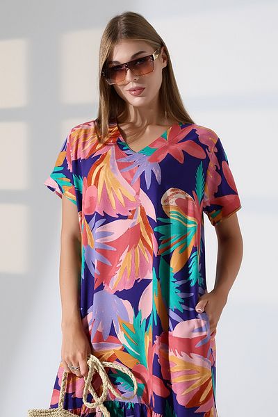 LİKAPA Li̇kapashop Viscosse Ruffle Large Size Dress