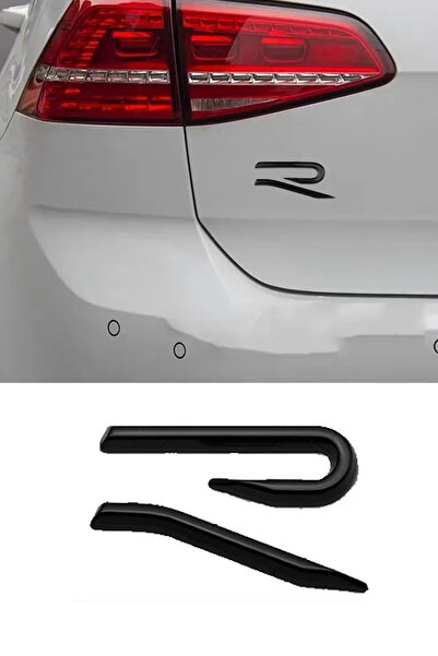 MeyZone Yeni Golf 8 R Yazısı Bagaj Logo Arması Sticker Amblem Siyah