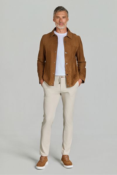 10 Crosby Derek Lam Men's Leather Coat Light-Brown