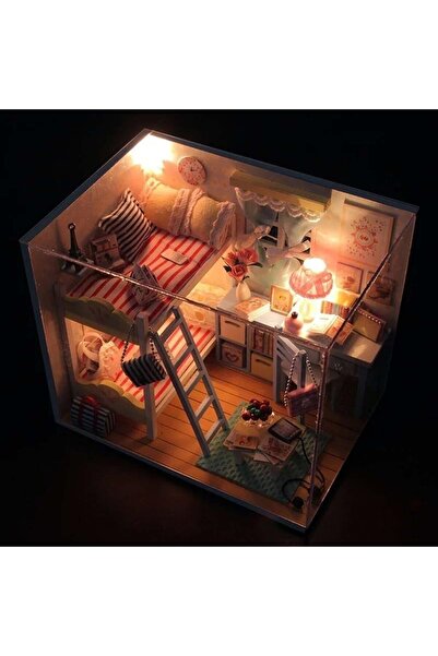 divendi-ro Kit DIY căsuță pentru copii, de asamblat, din lemn, cu mobilier, a...