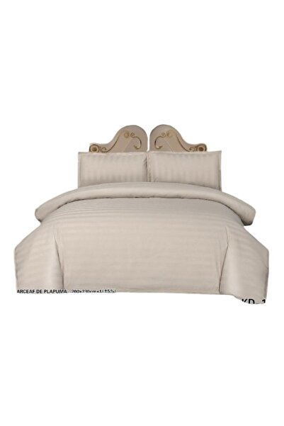 OEM Double Bed Sheet with Elastic, Damask, 2 Persons, 180x230 cm, Cream