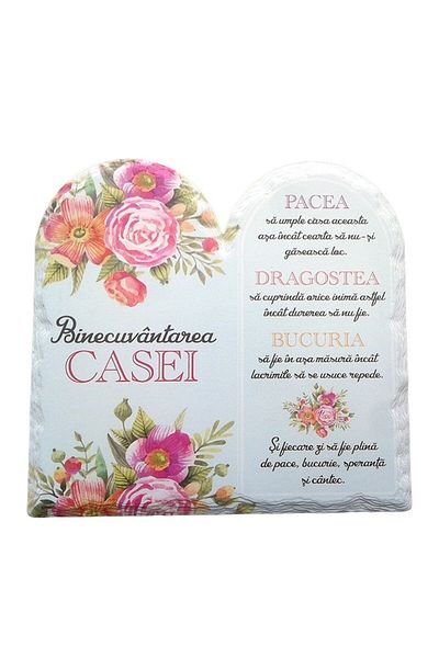OEM Ceramic decoration shaped like a stone with 'Home Blessing', M3, 20x20 cm