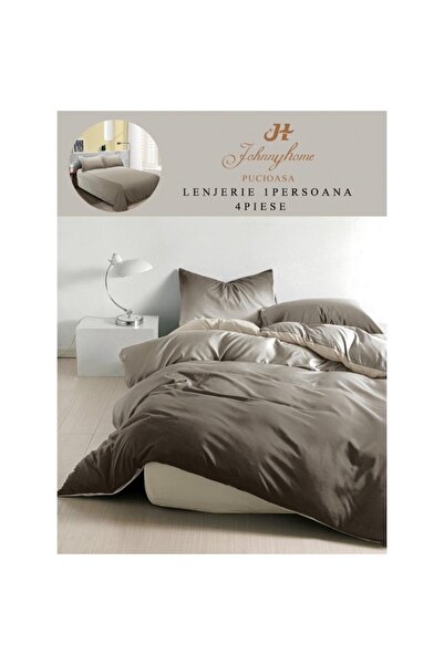 OEM Bed Linen Set, Degrade Print, 4 Pieces, 1 Person, 155x220cm, Satin Finish, Brown