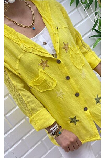 MENSAR OTANTİK Kadın Yıldız Desenli Gömlek