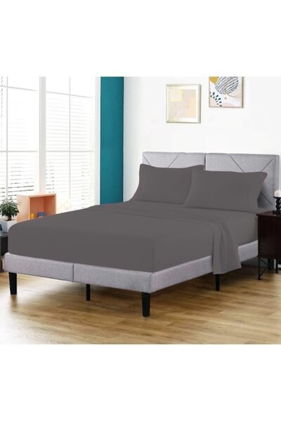 OEM Double Bed Linen, 6 Pieces, 220x230 cm, Dark Grey