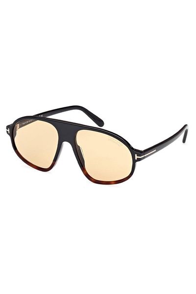 Tom Ford Unisex Sunglasses Tf1178 Erol 56E 58-16 (Photochromic), Black Acetate Frame, Yellow Lens