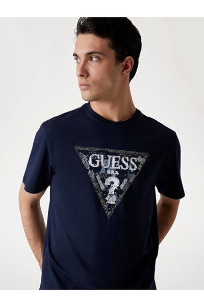 Guess Трикутна футболка Erkek Regular Fit